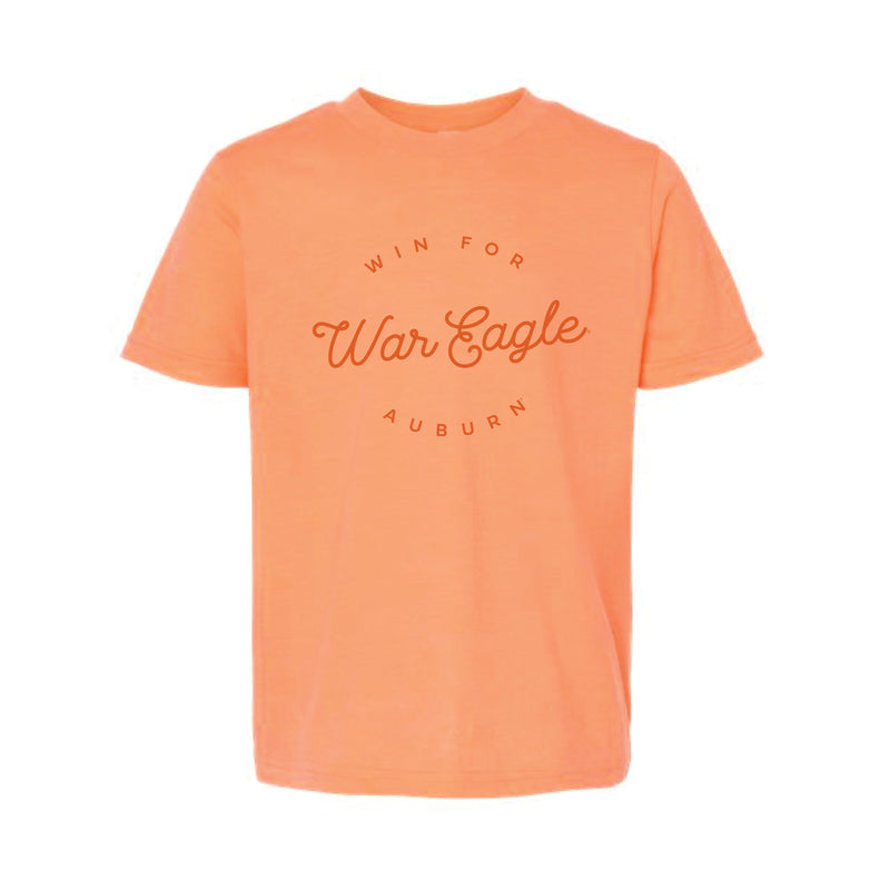 The Script War Eagle | Youth Heather Cantaloupe Tee