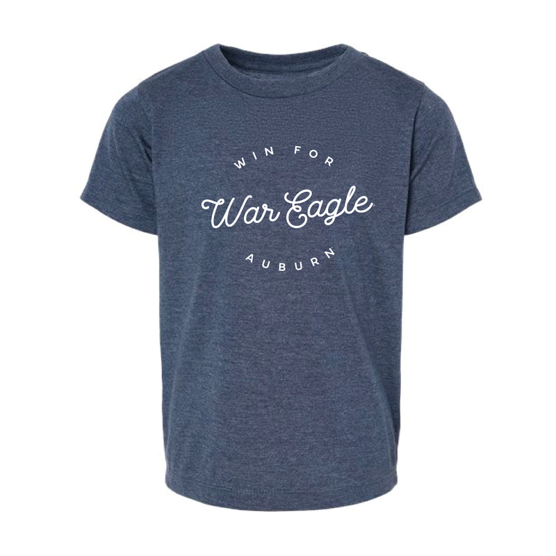 The Script War Eagle | Toddler Heather Navy Tee