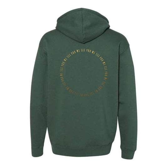 The LC: Sean Full Logo | Adult Alpine Green Heavyweight Hooded Sweatshirt