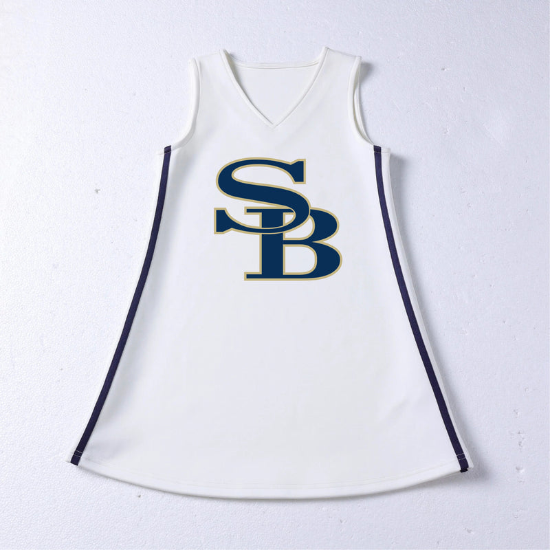 The Second Baptist | White V-Neck Cheer Dress