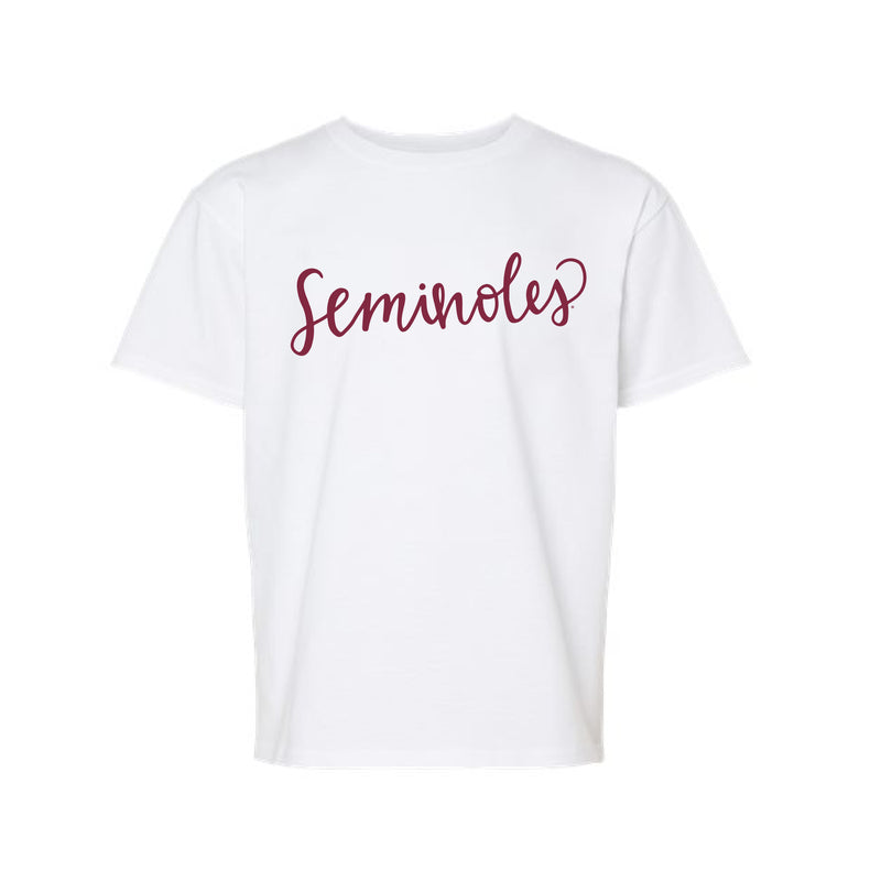 The Seminoles Script | Youth White Tee