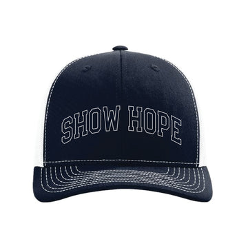 The Show Hope Outline Arch | Navy/ White Snapback Trucker Cap