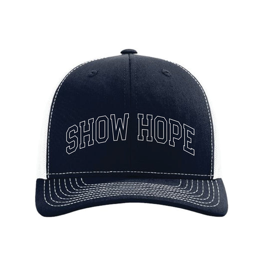 The Show Hope Outline Arch | Navy/ White Snapback Trucker Cap