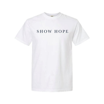 The Show Hope Serif | Adult White Tee