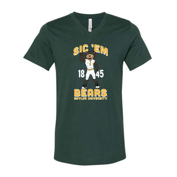 The Sic 'Em Bears 1845 Bruiser | Forest Vneck Tee