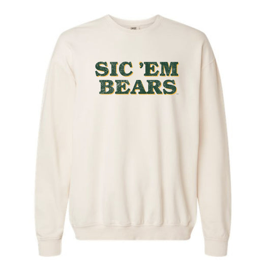 The Sic 'Em Bears Block | Ivory Sweatshirt