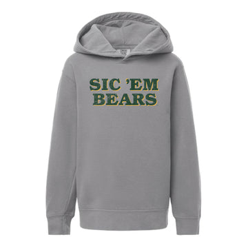 The Sic 'Em Bears Block | Youth Grey Hoodie