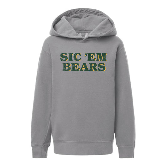 The Sic 'Em Bears Block | Youth Grey Hoodie