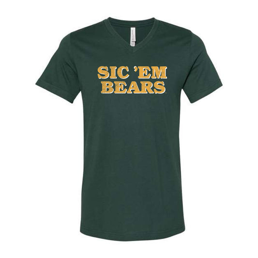The Sic 'Em Bears Block | Forest Vneck Tee