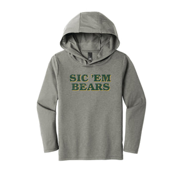 The Sic 'Em Bears Block | Youth Grey Frost Performance Hoodie