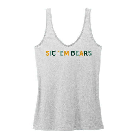 The Sic 'Em Bears Multi | Light Grey Heather V-Neck Tank