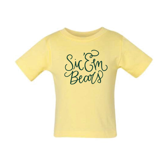 The Sic 'Em Bears Script | Baby Yellow Tee