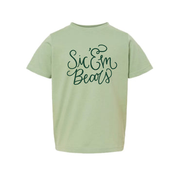 The Sic 'Em Bears Script | Toddler Sage Tee