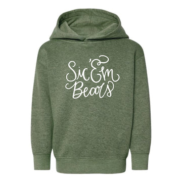 The Sic 'Em Bears Script | Toddler Bamboo Blackout Hoodie