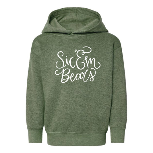 The Sic 'Em Bears Script | Toddler Bamboo Blackout Hoodie