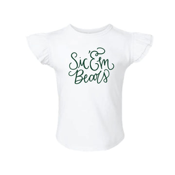 The Sic 'Em Bears Script | Toddler White Tee