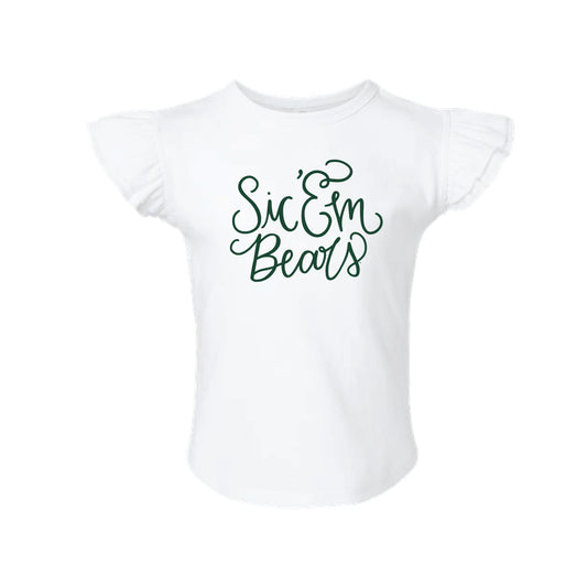 The Sic 'Em Bears Script | Toddler White Tee