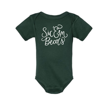 The Sic 'Em Bears Script | Baby Forest Onesie