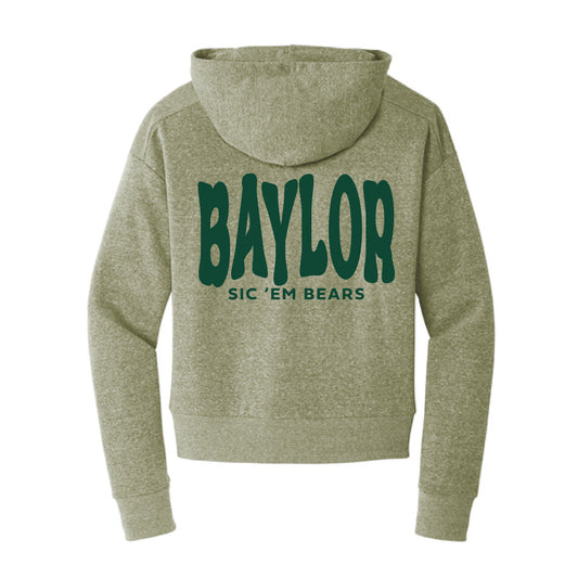 The Sic 'Em Bears Wavy | Military Green Frost 1/2 zip Pullover