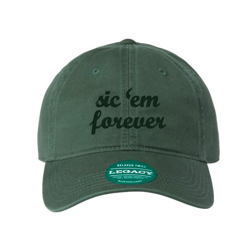 The Sic Em Forever Embroidered | Dark Green Legacy Dad Hat