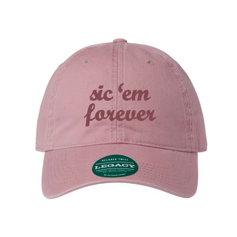 The Sic Em Forever Embroidered | Dusty Rose Legacy Dad Hat