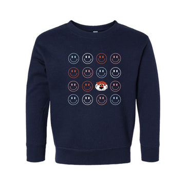 The Smiles For Aubie | Toddler Navy Crewneck Sweatshirt