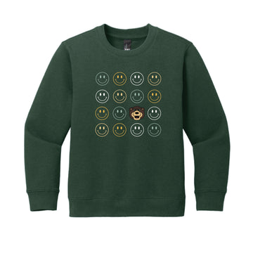 The Smiles for Bruiser | Youth Forest Green Crewneck Sweatshirt