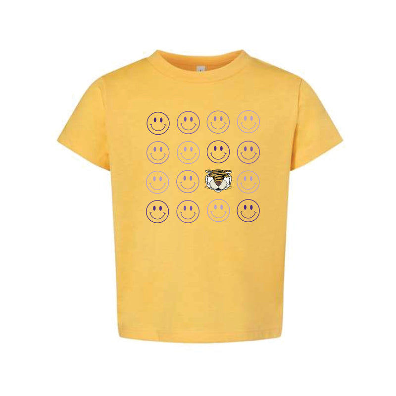 The Smiles for Mike the Tiger | Toddler Heather Yellow Gold Tee