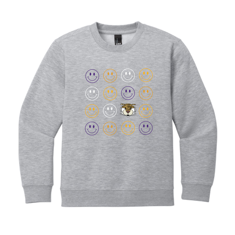 The Smiles for Mike the Tiger | Youth Light Heather Grey Sweatshirt