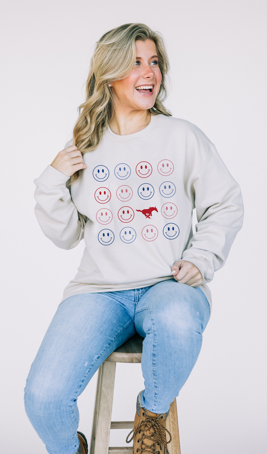 The Smiles for the Mustangs | Sand Sweatshirt