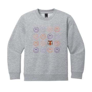The Smiles for the Tigers | Youth Light Heather Grey Sweatshirt