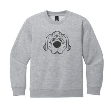 The Smokey Head Outline | Youth Light Grey Heather Crew Sweatshirt