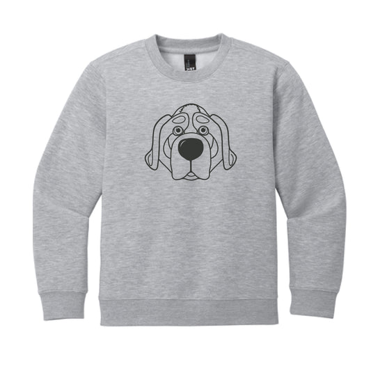 The Smokey Head Outline | Youth Light Grey Heather Crew Sweatshirt