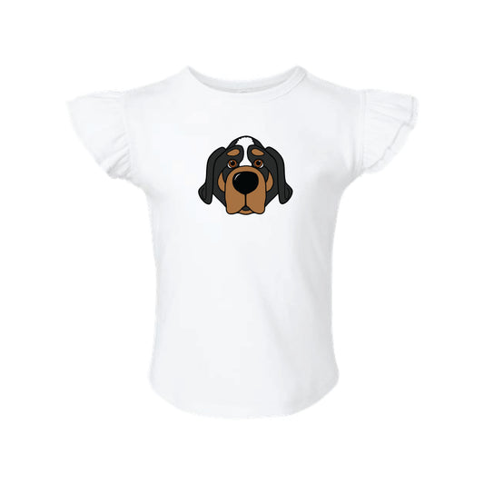 The Smokey Head | Toddler White Flutter Sleeve Tee