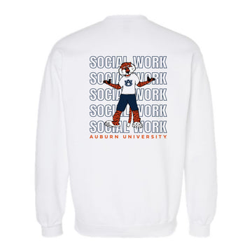 The Social Work Repeat | White Crewneck Sweatshirt