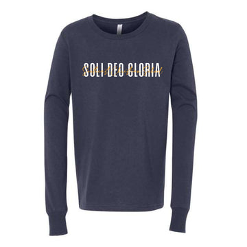 The Soli Deo Gloria | Navy Youth Long Sleeve Tee