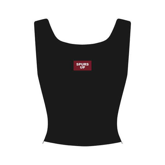 The Alli Ribbed Tank Spurs Up Woven Label | Black