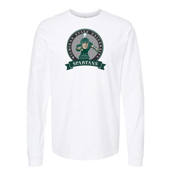 The Spartans Banner Circle | White Long Sleeve