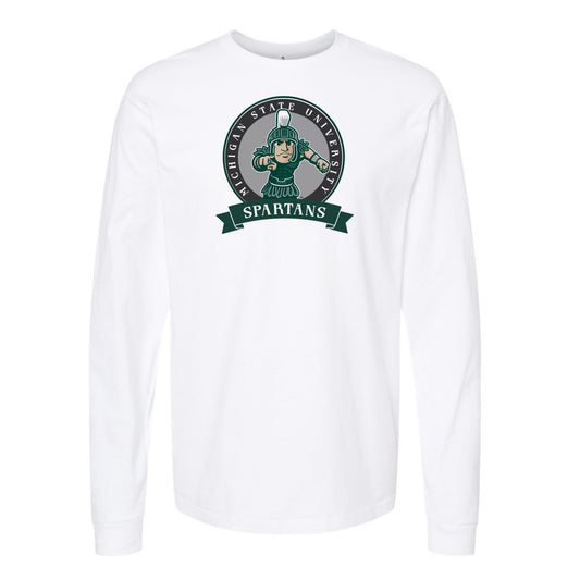 The Spartans Banner Circle | White Long Sleeve