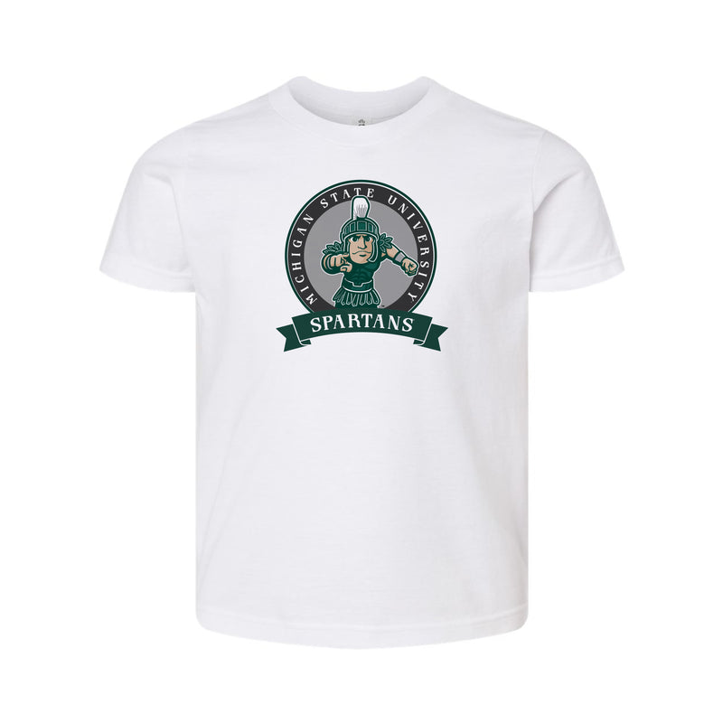 The Spartans Banner Circle | Youth White Tee