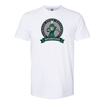 The Spartans Banner Circle | White Tee