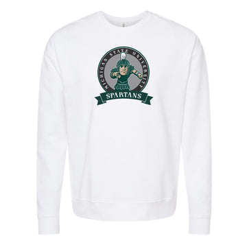 The Spartans Banner Circle | White Sweatshirt