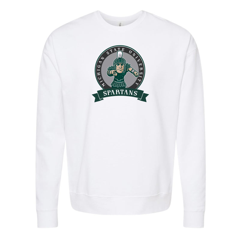 The Spartans Banner Circle | White Sweatshirt