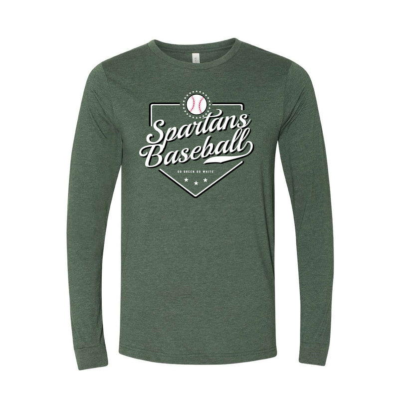 The Spartans Baseball Plate | Heather Forest Long Sleeve