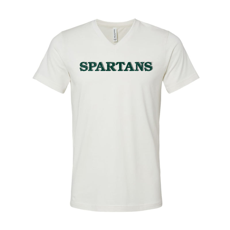 The Spartans Block | Vintage White V-Neck Tee