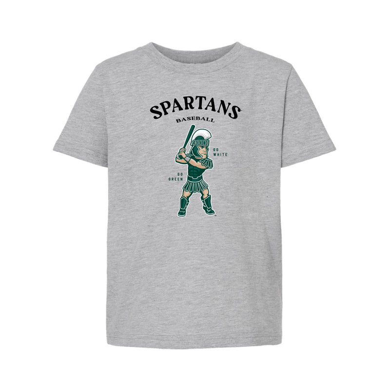 The Sparty Baseball Player | Youth Heather Grey Tee