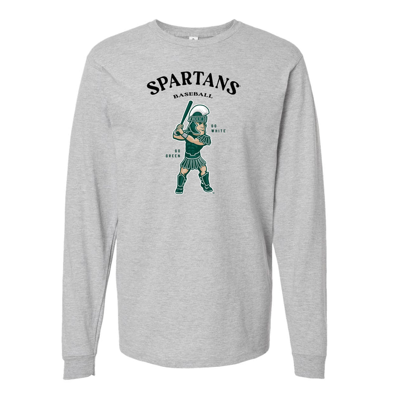 The Sparty Baseball Player | Heather Grey Long Sleeve