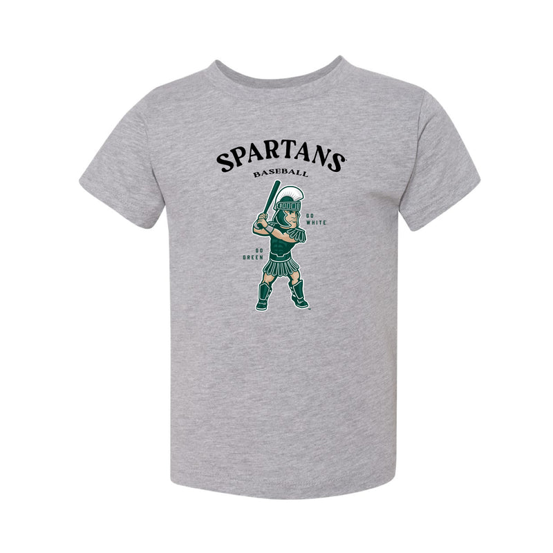 The Sparty Baseball Player | Toddler Athletic Heather Tee