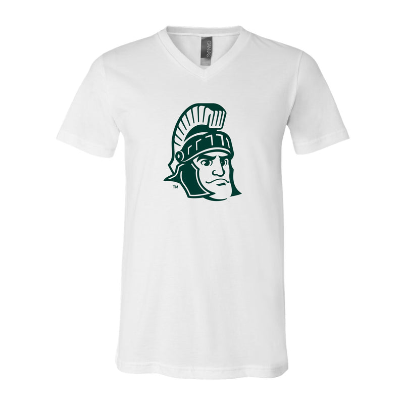 The Sparty Head Logo | White V-Neck Tee