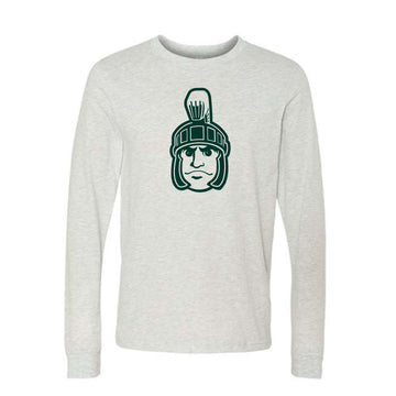 The Sparty Head Outline | Ash Long Sleeve